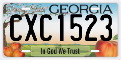 GA license plate CXC1523