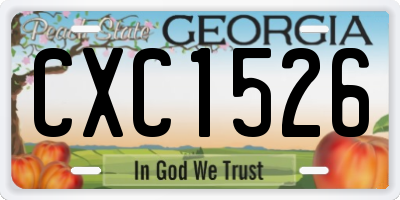 GA license plate CXC1526