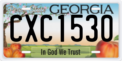 GA license plate CXC1530