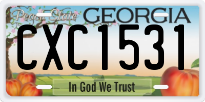 GA license plate CXC1531
