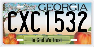 GA license plate CXC1532