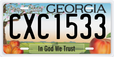 GA license plate CXC1533