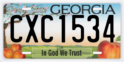 GA license plate CXC1534