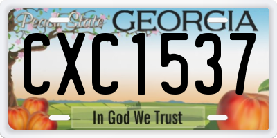 GA license plate CXC1537