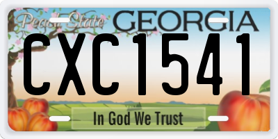 GA license plate CXC1541