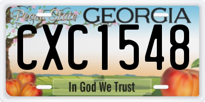 GA license plate CXC1548