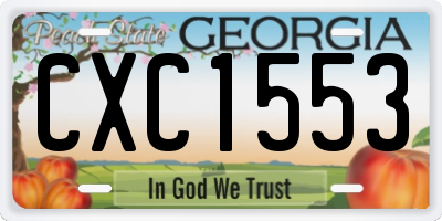 GA license plate CXC1553