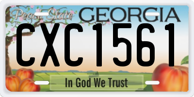 GA license plate CXC1561