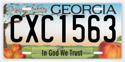 GA license plate CXC1563
