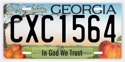 GA license plate CXC1564