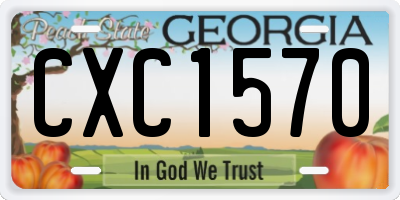GA license plate CXC1570