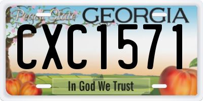 GA license plate CXC1571