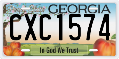 GA license plate CXC1574