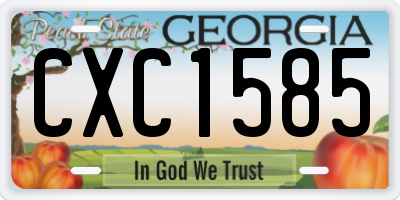 GA license plate CXC1585
