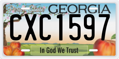 GA license plate CXC1597