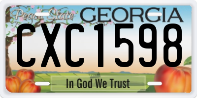 GA license plate CXC1598