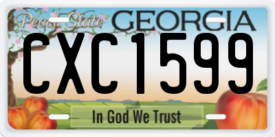 GA license plate CXC1599