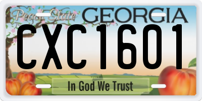 GA license plate CXC1601