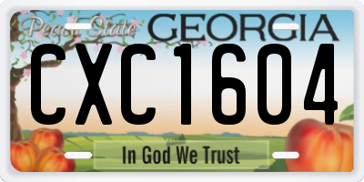 GA license plate CXC1604