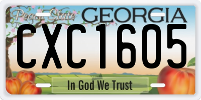 GA license plate CXC1605