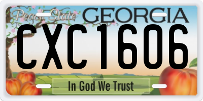 GA license plate CXC1606