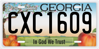 GA license plate CXC1609