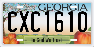 GA license plate CXC1610