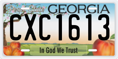 GA license plate CXC1613