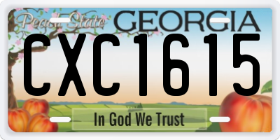 GA license plate CXC1615
