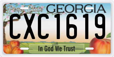 GA license plate CXC1619