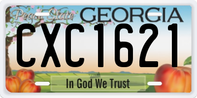 GA license plate CXC1621