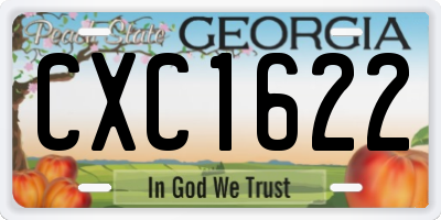 GA license plate CXC1622