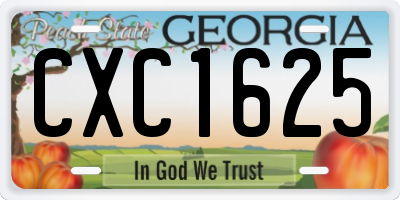 GA license plate CXC1625