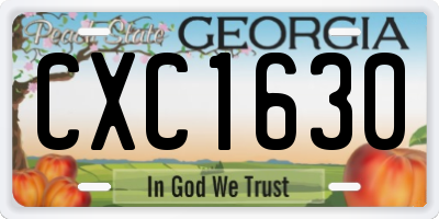 GA license plate CXC1630