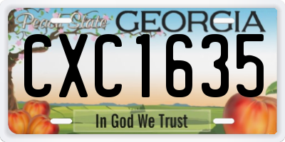 GA license plate CXC1635