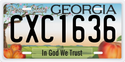 GA license plate CXC1636