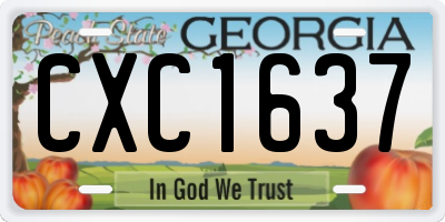 GA license plate CXC1637