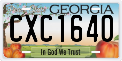 GA license plate CXC1640