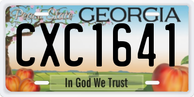 GA license plate CXC1641