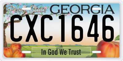 GA license plate CXC1646