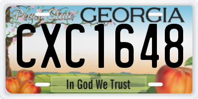 GA license plate CXC1648