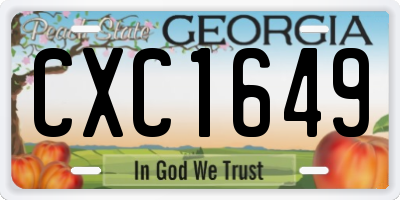 GA license plate CXC1649