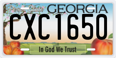 GA license plate CXC1650