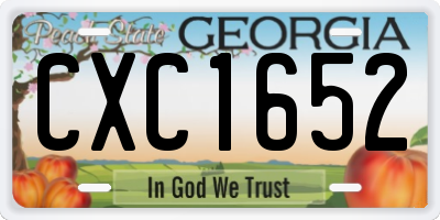 GA license plate CXC1652