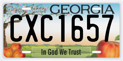 GA license plate CXC1657