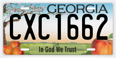 GA license plate CXC1662