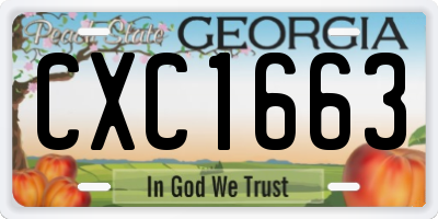 GA license plate CXC1663
