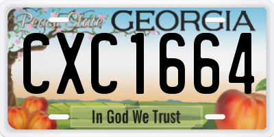 GA license plate CXC1664