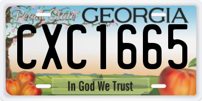 GA license plate CXC1665