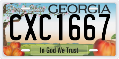 GA license plate CXC1667